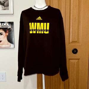 Adidas Western Michigan University Broncos Football Sweatshirt Adult Large Brown